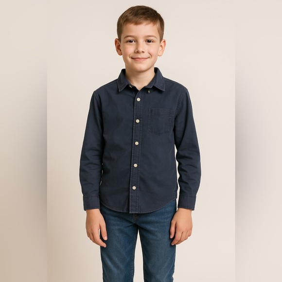Crazy 8 Kids Blue Button Down Shirt - Picture 1 of 5
